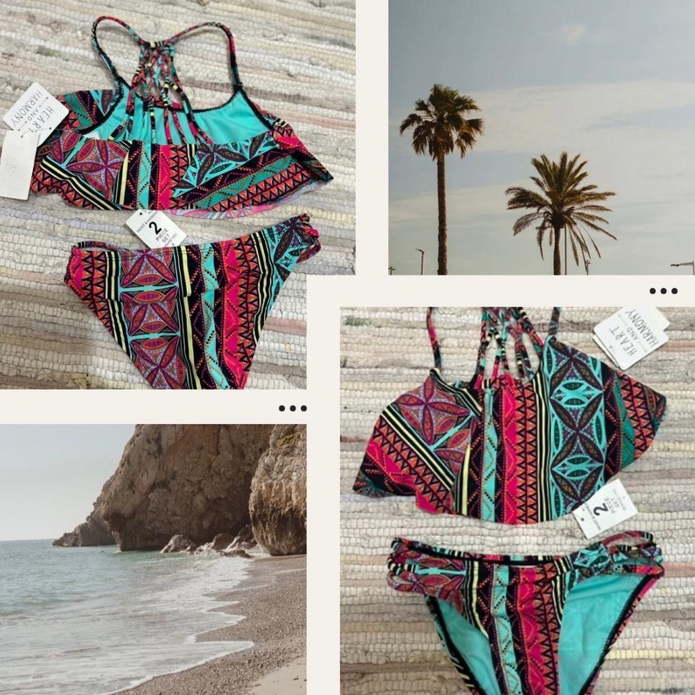 New HEART AND HARMONY Vibrant Multicolor Swim Suit Size 8 ( girl’s).